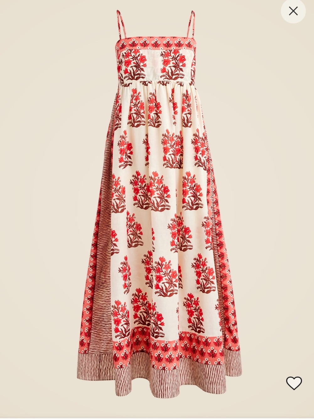 J. Crew Cotton voile midi dress in block print Small NWT